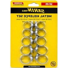 Aesco 10 Parça Paslanmaz Metal Kelepçe Seti, 18-27 mm Ayarlanabilir
