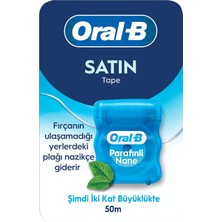 Oral-B Satin Tape Diş Ipi, Plak Temizler, Parafinli Diş Ipi, Nane Aroması, 50M