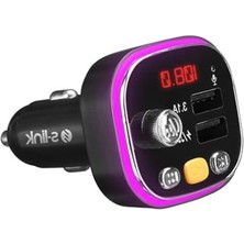 Aesco Çift USB 5V 3.1A Bluetooth Fm Transmitter, LED Ekran ve Tf Kart Desteği