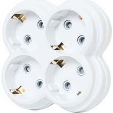Aesco Dörtlü Topraklı Priz Çoklayıcı Fiş, 16A 250 Volt
