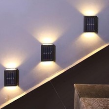 Aesco Tekli Solar Bahçe Aydınlatması Güneş Enerjili Bahçe Aydınlatması Duvar Lambası Çift Taraflı Aplik Işık LED Işık          [enerji Sınıfı A+++]