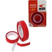 Aesco Çift Taraflı Akrilik Şeffaf Silikon Bant, 18MM x 2m, Çok Amaçlı Kullanım