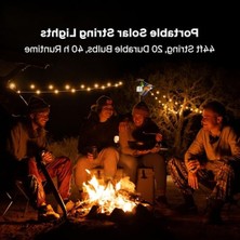Aesco Güneş Enerjili 20 Kırılmaz LED Ampul ile Donatılmış Işık Zinciri