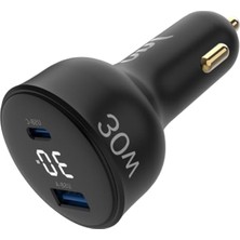 Aesco 30W Hızlı Araç Şarj Aleti (Type-C + Usb-A)