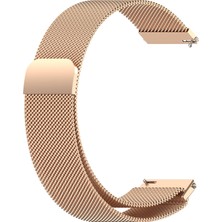 Caseonn Huawei Watch Gt 3 46MM Kordon Manyetik Metal Hasır Kayış Rose Gold