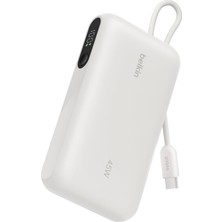 Belkin Ultracharge 10000 Mah Usb-C Kablolu ve Ekranlı Power Bank, Kum Rengi