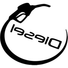 Aesco Diesel Depo Kapağı Sticker, Yakıt Deposu Için Siyah Renkli