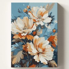 Aesco Çiçek Temalı Sayılarla Boyama Seti, 50X70 cm Tuval