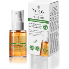 Aesco Yoon Vegan Biberiye Saç Bakım Serumu - Saç Dökülme Karşıtı, Hızlı Saç Uzatan, Sülfat, Paraben ve Silikon Içermeyen, 7 Doğal Aktif Içerikli, Besleyici ve Güçlendirici Saç ve Saç Derisi Serumu 50ML
