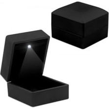 Aesco Nereze Işıklı Siyah Renk Kolye Kutusu Şık Işıklı Hediye Kutusu