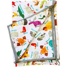 Aesco Yorni Zoo Su Geçirmez Yer/masa Örtüsü, 145X300CM, DIKDÖRTGEN,%100 Polyester, Aktivite, Yemek ve Oyun Için, Doğa Dostu ve Çevreci