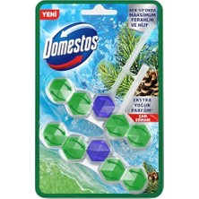 Aesco Domestos Wc Blok 5'li Güç Çam Ferahlığı 600 Sifona Kadar Güçlü Temizlik 110 gr Ikili Paket