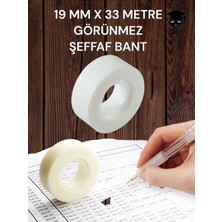 Kirtasiye Şeffaf Görünmez Bant, 19 mm x 33 M, Ofis ve Ev Kullanımı