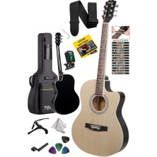 Aesco Midex XC-200NT Kesik Kasa Profesyonel Akustik Gitar 4/4 Yetişkin Üst Segment