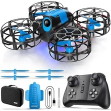 Aesco Uzaktan Kumandalı Mini Drone Işıklı Şarjlı Takla Atabilen 360° Dönüş Yapabilen Otomatik Iniş Kalkış Hobi Drone 8-10 Dakika Kullanım Süresi