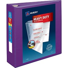 Aesco Heavy-Duty View 3 Halkalı Klasör, 3 Inç One Touch Ezd Halkalar, 1 Lila Ciltleme (79810)