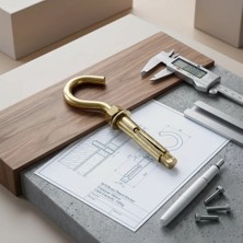 TKÇ M8 Ölçülü Kanca Formlu Çelik Dübel 20'li Paket
