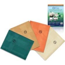 Aesco Mıclo Cleanıng | Mikrofiber Temizlik Bezi | Sihirli Bez, Cam Bezi Ayna Bezi | 4lü Paket | Zümrüt Serisi