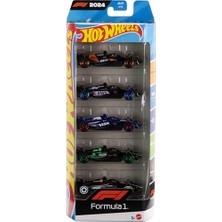 Aesco Hot Wheels Formula 1 5'li Araba Seti, F1 Yarış Takımlarından Ilham Alan 5 Adet 1:64 Ölçekli Metal Araç, Koleksiyona Uygun Yarış Arabaları, JGF58