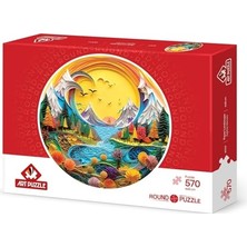 Aesco Art Puzzle Kağıttan Manzara 570 Parça Round Puzzle