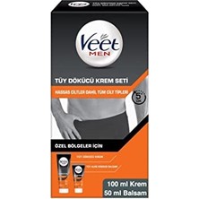 Aesco Veet Men Özel Bölgeler Için Krem & Balsam Tüy Dökücü Krem Seti 100 + 50 ml