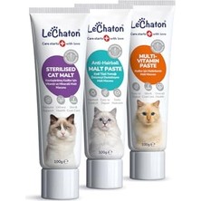 Aesco Kısırlaştırılmış Kedi Için Tüy Sağlığı ve Vitamin Seti, Malt Paste - Sterile Paste - Multi Paste, Kedi Tüy Yumağı Önleyici, Multivitamin & Kısırlaştırılmış Kedilere Uygun Malt Macunu
