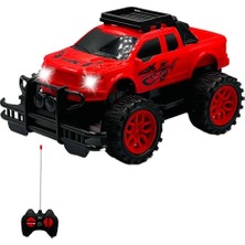 Aesco Giffy/oyuncak Uzaktan Kumandalı Pilli Full Fonksiyon Işıklı Drift Atabilen Offroad Yüksek Teker Araba Jeeep (Kırmızı Açık)