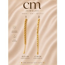 CM Jewelry 14K Altın Renginde Çelik Bileklikler