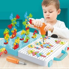 Aesco Giffy / Oyuncak 3D Yaratıcı 340 Parça Tamir Seti Pilli Matkaplı Sök Tak Çantalı Eğitici Tamir Setim