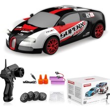 Aesco Rc Drift Araba Uzaktan Kumanda Araba 2.4ghz 1:24 Ölçekli 4WD 15KM/H Yüksek Hızlı Model Araç LED Işıkları Sürüklenen Lastik Yarışı Spor Oyuncak Araba Yetişkin Erkek Kız Çocuklar Için Hediye 2 Adet Şarj