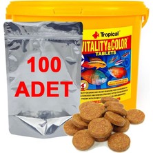 Aesco 100 Adet Tropical Vitality&color Tablets Kovadan Bölme Tablet Balık Yemi