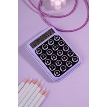 Aesco Renkli ve Işık Enerjili Hesap Makinesi - BL2122 (Mor)