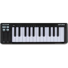 Aesco Arturia Microlab Mk3 - Kompakt 25 Tuşlu Hıza Duyarlı Mıdı Denetleyici, Iki Dokunmatik Şerit, Akorlar Modu, Devam Pedalı Girişi, Siyah | Anahtar Ayrıntılar: Mk3, Müzik Üretimi Için Evrensel Mıdı Denetl