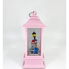Aesco Romantik Kış Masalı Işıklı Kar Küresi - Sevgililer Pembe