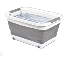 Aesco Deconox Tekerlekli Katlanabilir Akordiyon Saklama Sepeti Pratik ve Taşınabilir Tekerlekli Katlanabilir Akordiyon Saklama Sepeti - Düzeni Kolayca Sağlayın! (45 Litre ve 30 Litre Seçenekli) (30 Litre)