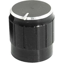 Aesco Alkatronik Alüminyum Pot Başlığı 6mm Tırtıklı Mil 6mm Siyah Metal Potansiyometre Rotary Enkoder Ses Voltaj