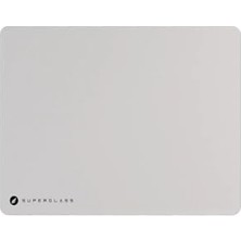 Aesco HM20 Superglass Kaymaz Taban 5mm Temperli 42X33 Cam Beyaz Mousepad