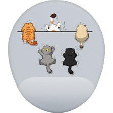 Aesco Yaramaz Kediler Bilek Destekli Mouse Pad