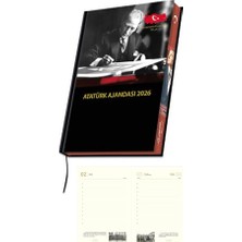 Aesco 2026 Atatürk Ajanda Yıllık Atatürk Ajandası Kenar Boyalı 17X24 cm