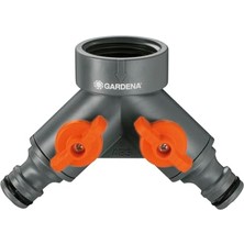 Aesco Gardena 2 Yollu Vana: 26,5 mm (G 3/4 Inç) Dişli Musluk Için Su Dağıtıcı, Iki Cihazın Aynı Anda Bağlanması Için, Her Iki Çıkış Ayarlanabilir (938-20)