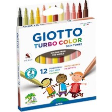 Aesco Turbocolor Keçeli Kalemler, Ince Uçlu, 2,8 Mm, 12 Ten Rengi, Çocuklar, Partiler ve Okullar Için Ideal