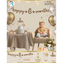 İstoç Parti Istoç 6 Aylık 6 Months Bebek Partisi Kutlama Seti Kahverengi Konsept