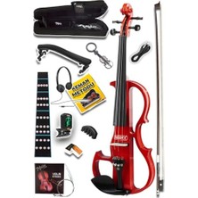 Aesco Midex RCZ-606RD Elektro Keman Seti Red (Kulaklık Kablo Tuner Yastık)