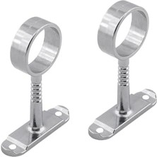 Aesco BADEM10 Askı Flanşı Oval Dolap Boru Sabitleme Kıyafet Elbise Askı Flanş Aparatı Krom 75X25 mm (2 Adet)