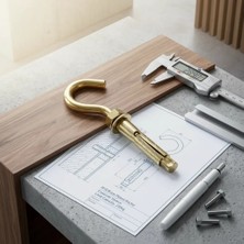 Gees Global M6 Ölçü Kapalı Kanca Formlu Çelik Dübel 100'LÜ Paket