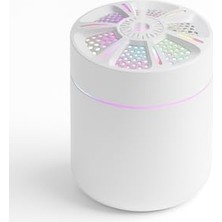 Aesco Busstier LED Işıklı Mini Aroma Difüzör Beyaz USB Hava Nemlendirici Sessiz Çalışan Taşınabilir Nem Makinesi Masaüstü Oda Ofis Araç Için Uygun Otomatik Kapanma Özellikli