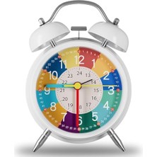 Aesco Eğitici Çocuk Alarm Saati | Renkli Öğretici Saat 12/24 Sistem Sessiz Mekanizma Kolay Okuma