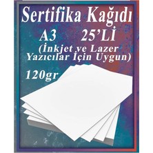 Aesco A3 Sertifika Kağıdı Kalın 25 Adet Gramajlı Fotokopi Kağıdı 120 gr Tüm Yazıcılara Uyumlu 29.7X42 cm Kalın Baskı Kağıdı