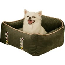 Aesco Pawgo, Premium Taşınabilir Kedi ve Köpek Araba Koltuğu, Tasma Klipsli, Ayarlanabilir Kayışlı (Antrasit, 50X62X22)