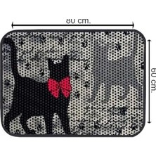 Aesco Kedi Tuvalet Önü Elekli Paspas, 80X60 Cm, Gri